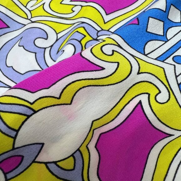 Vintage Alice & Trixie 100% Silk Blouse Peasant Top Size Small Pink Blue Paisley - Picture 9 of 9